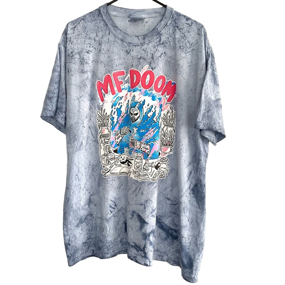 MF DOOM MARBLE BLUE GRAY MENS RAP TEE SHIRT SIZE XL NWOT RARE